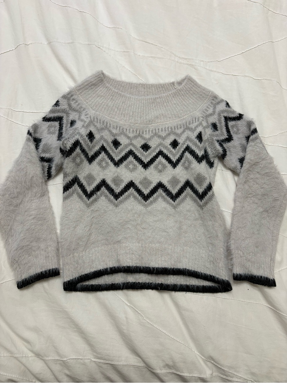 Cozy Gray Fair Isle child Sweater